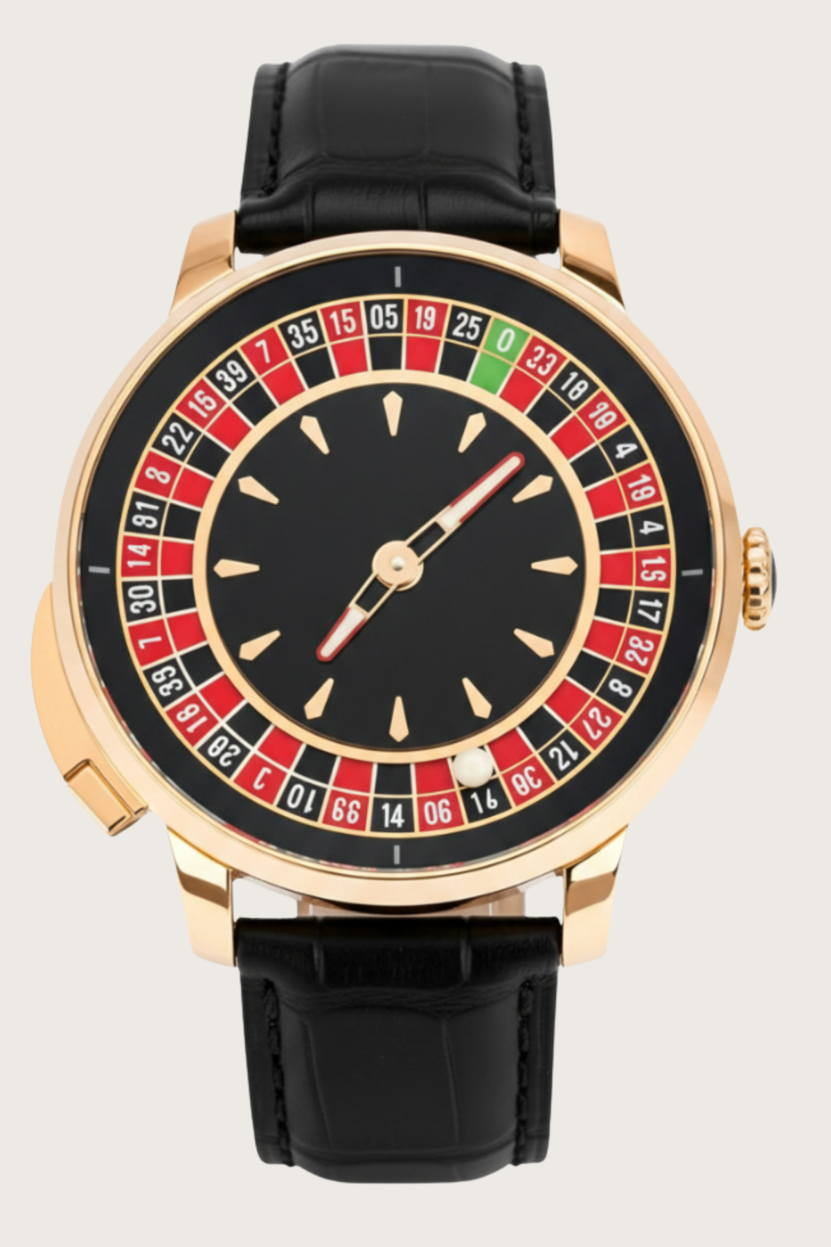 Casino Series Rose Gold Roulette Automatic Watch – Double Zero Edition
