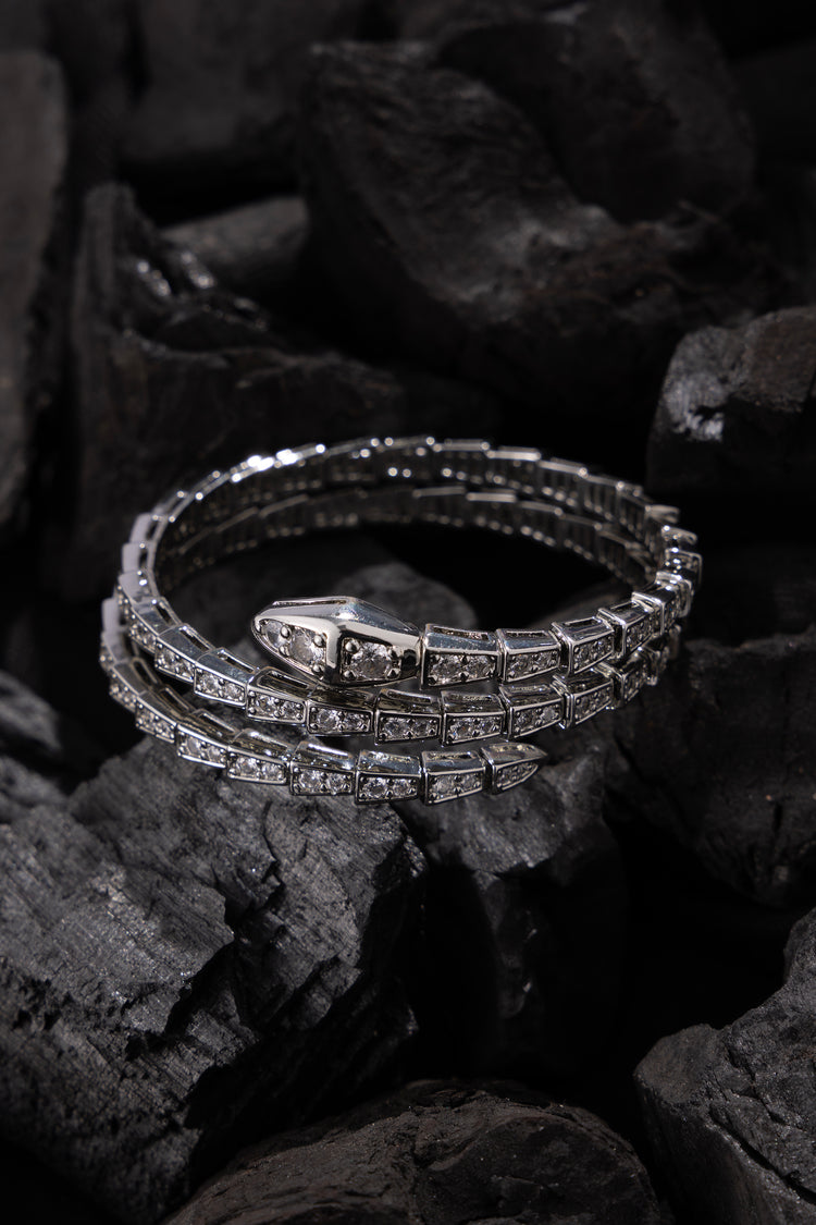 Majestic Python | Silver Diamond Bracelet