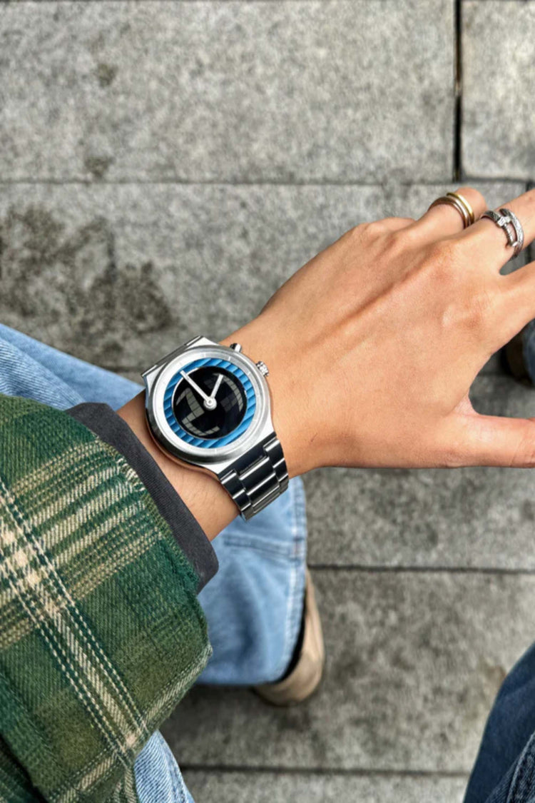 Spin Dial | Silver Black Automatic Watch