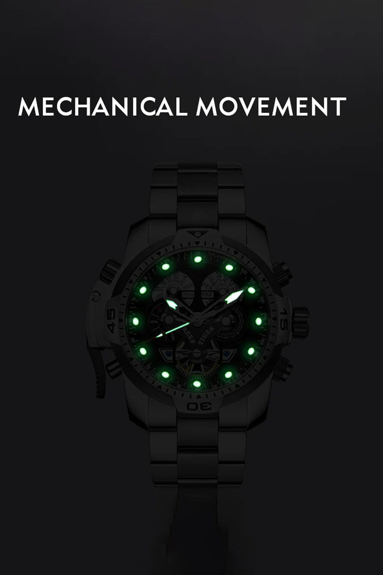 Reef Tiger | Golden Black  Mechanical Watch (44222619)