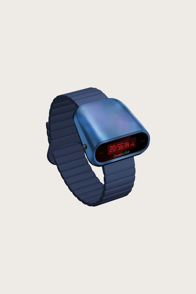 Titanium Blue | Metallic Blue Digital Watch