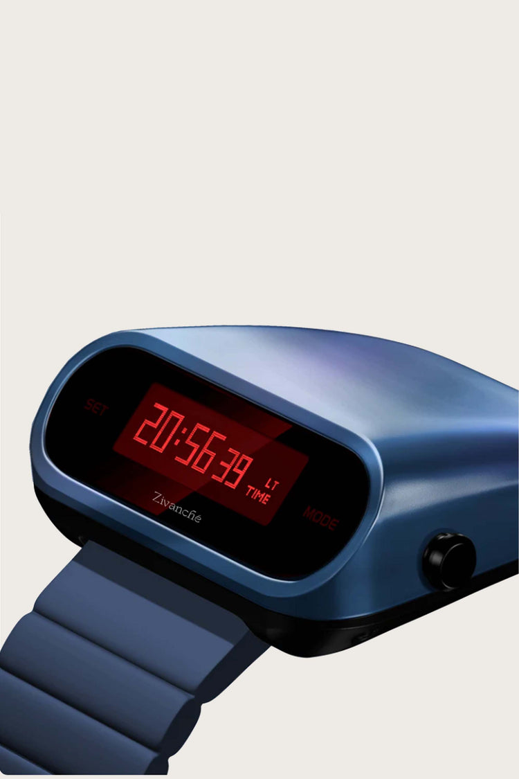 Titanium Blue | Metallic Blue Digital Watch