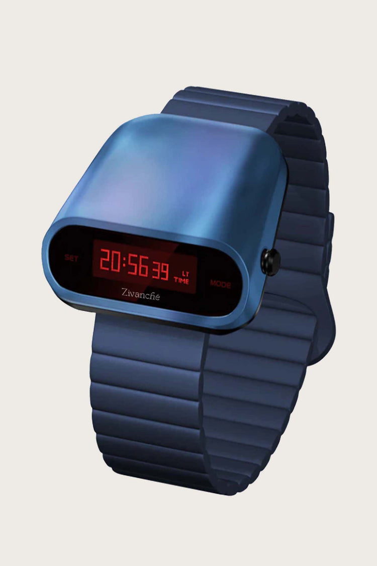 Titanium Blue | Metallic Blue Digital Watch