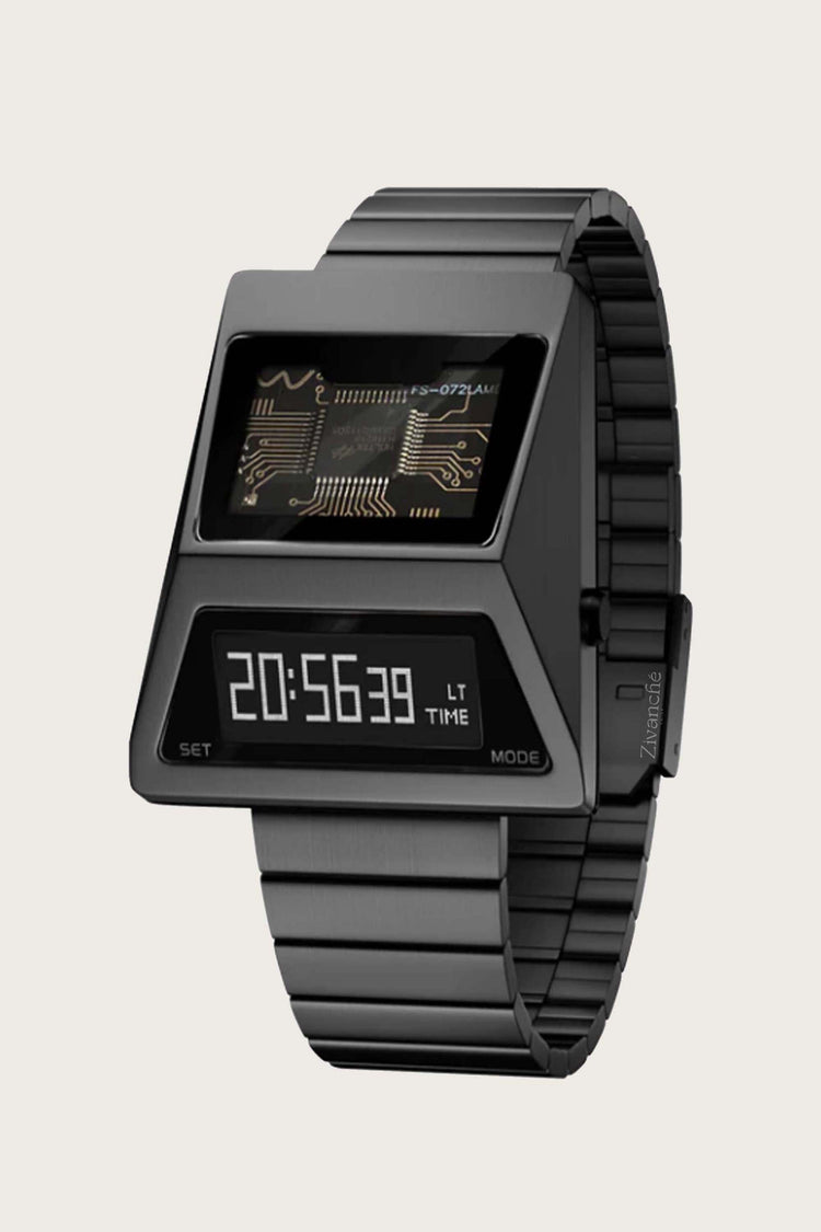 Cyber Watch | Metallic Grey Digital Watch - (40342605)