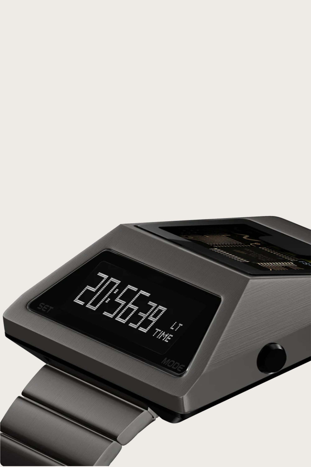 Cyber Watch | Metallic Grey Digital Watch - (40342605)