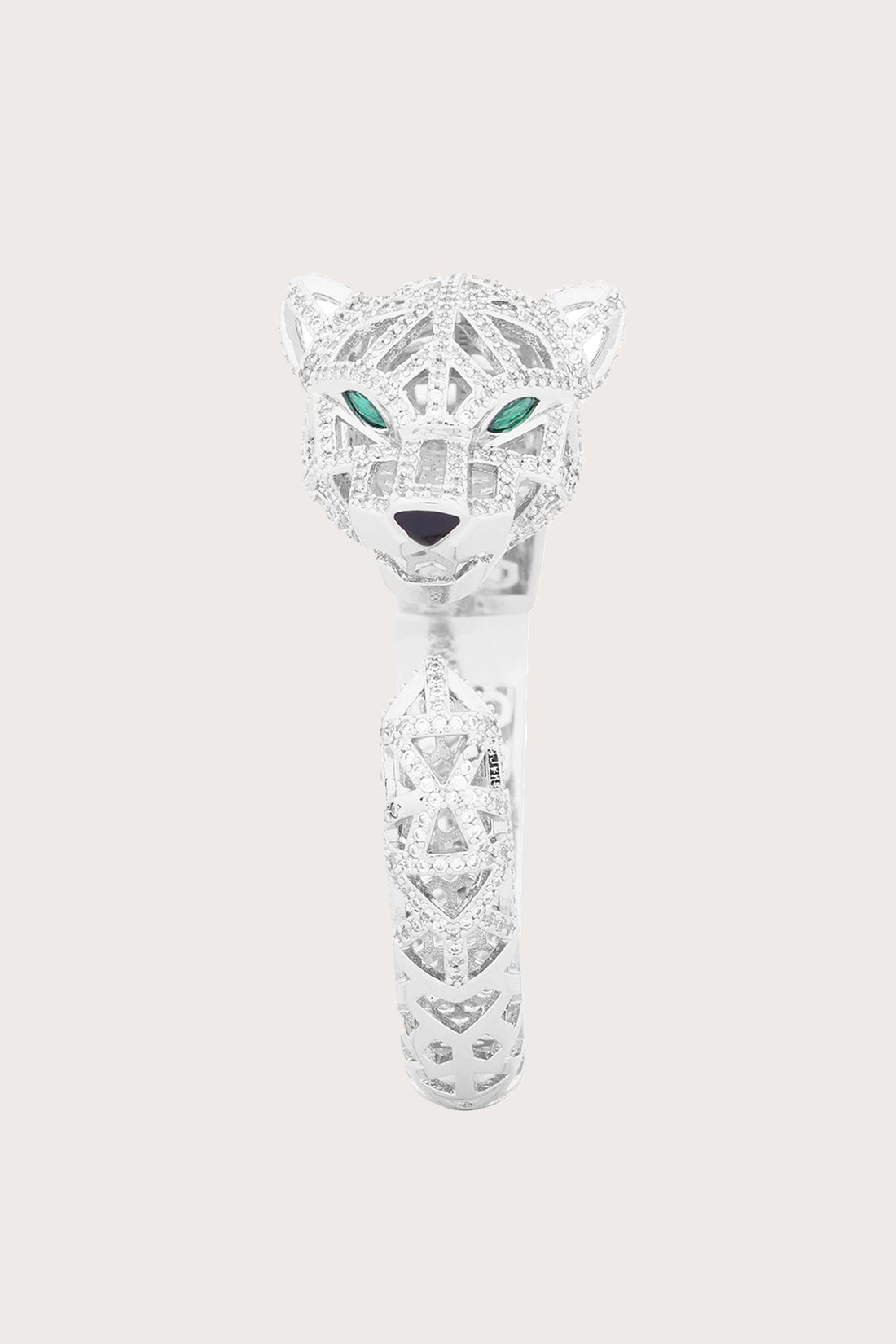 Shimmering Roar | Silver leopard Bracelet