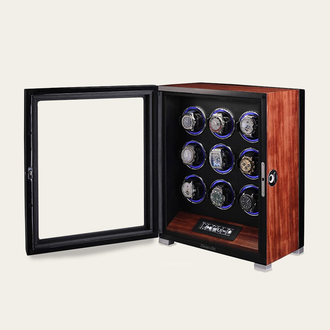 ZIVANCHE Luxury Wooden Watch Winder With LCD Touch Screen - 9 Epitopes