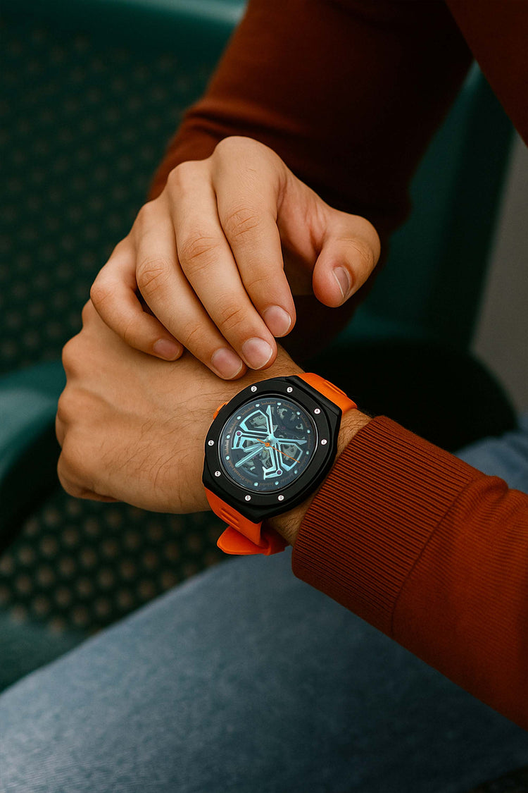 Optimous | Orange Fully Automatic Multi-function Watch - (39936958)