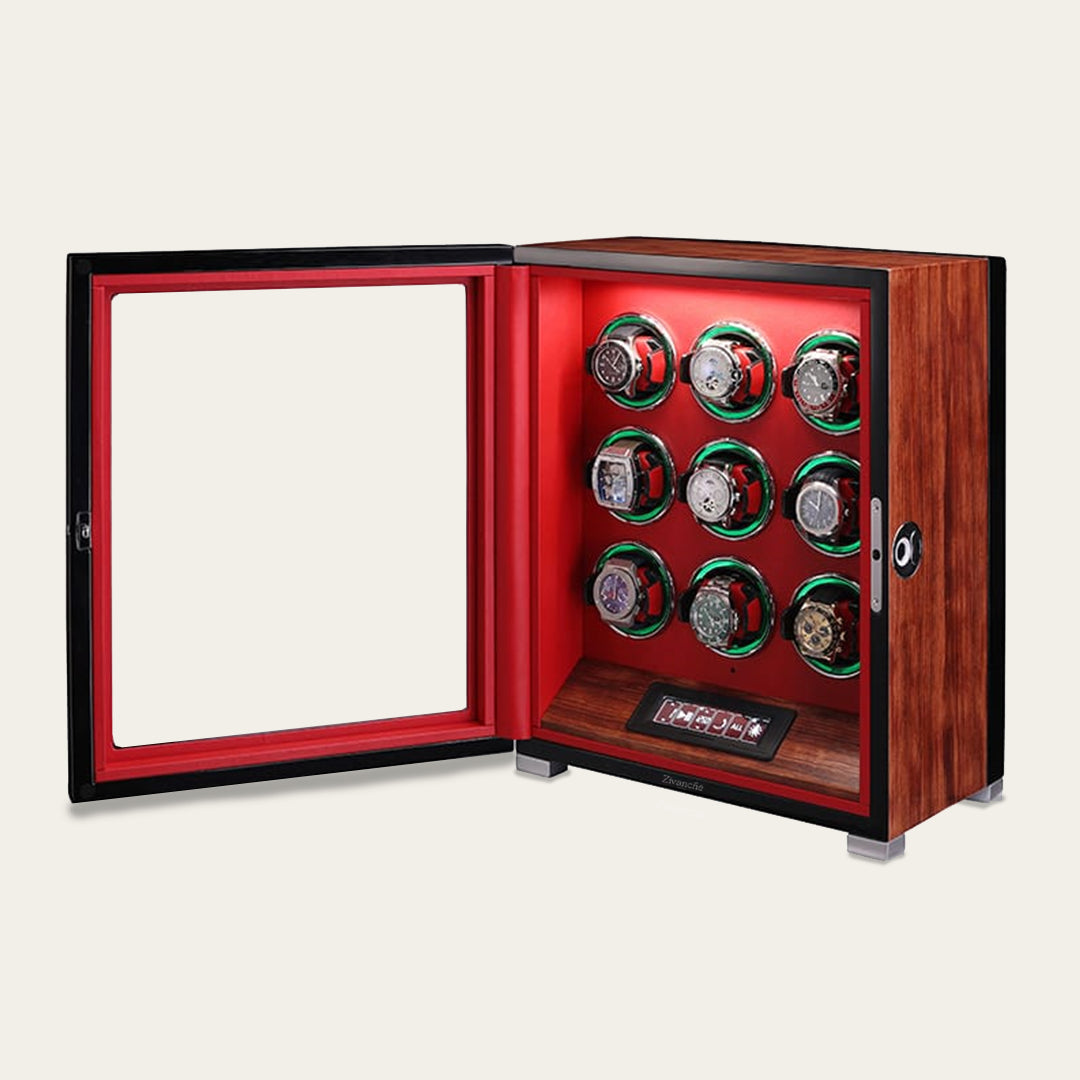 ZIVANCHE Luxury Wooden Watch Winder With LCD Touch Screen - 9 Epitopes