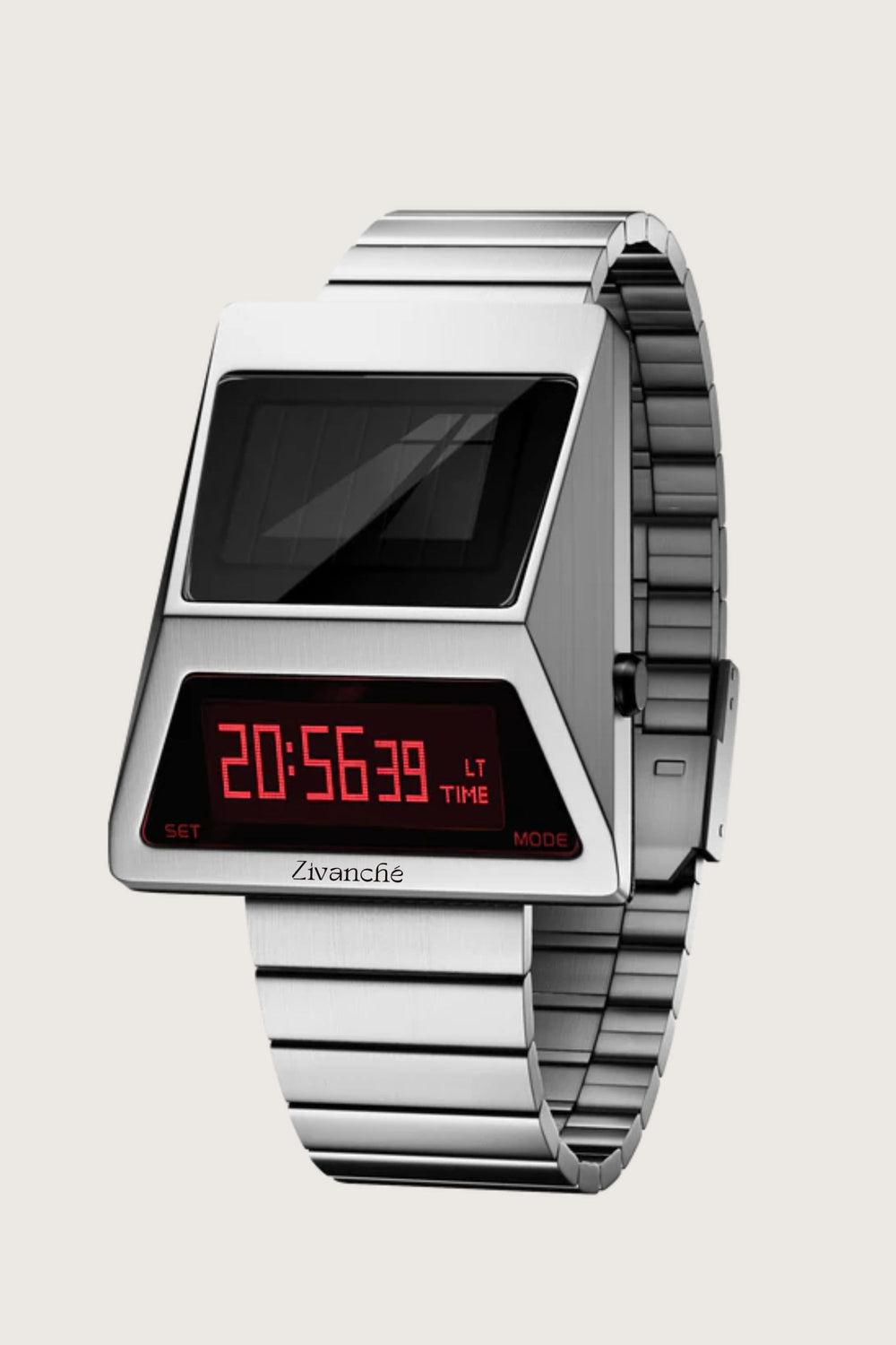 Moon Rover | Silver Metallic Red Digital watch