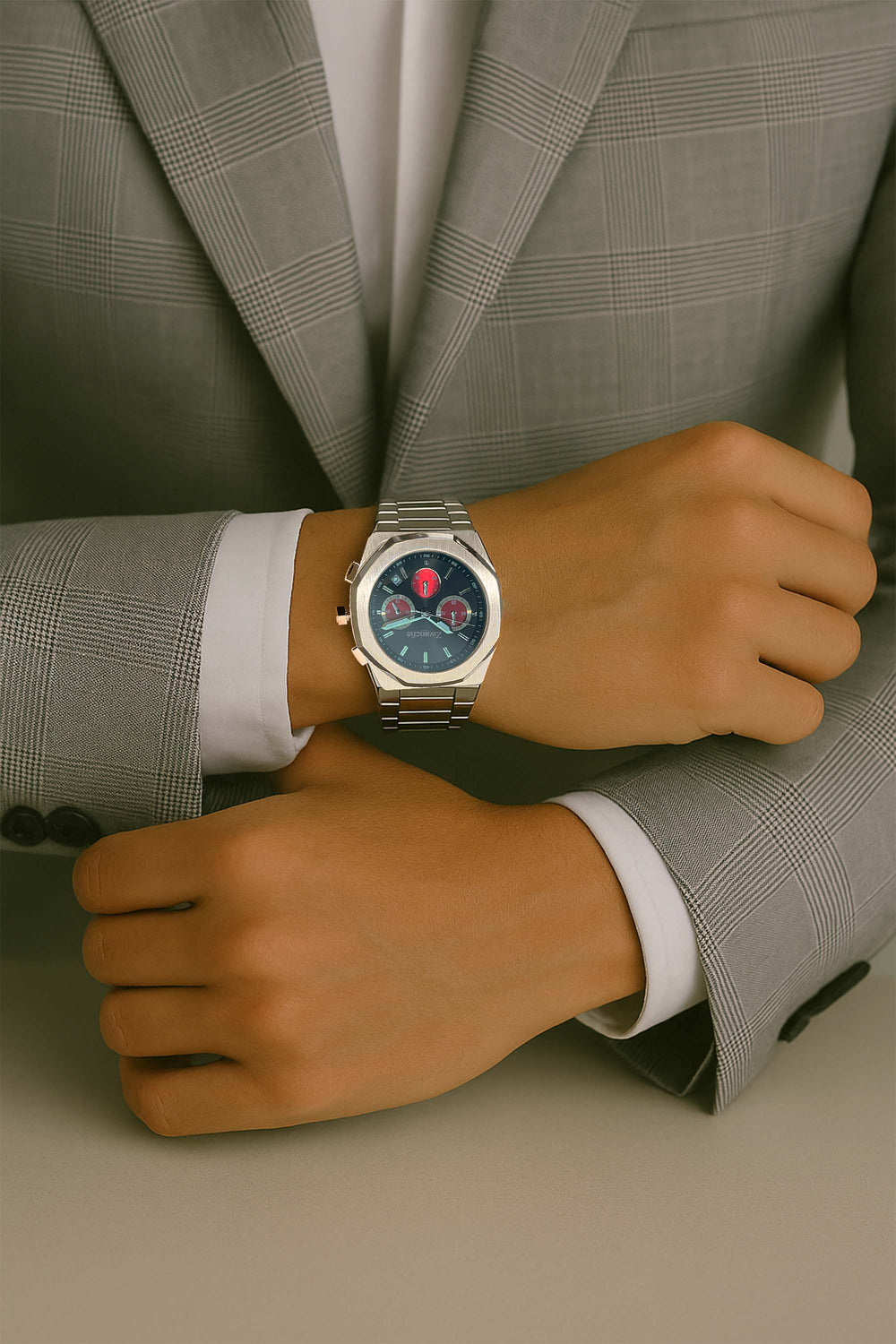 Apolo | Silver Black Chronograph Watch - (39907741)