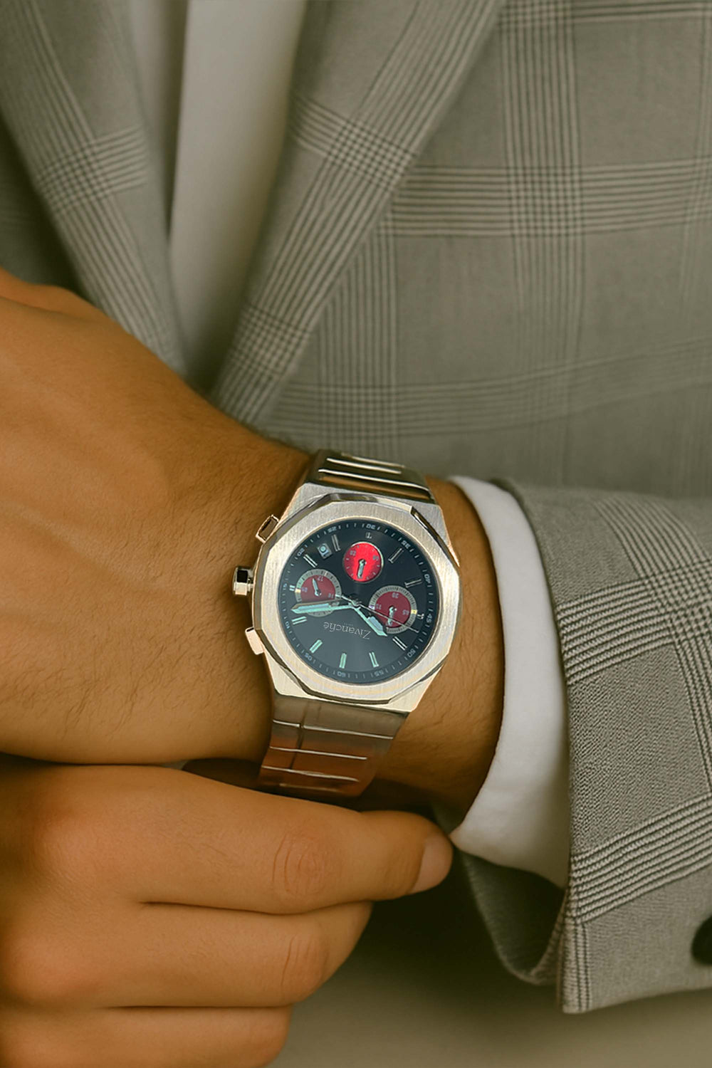 Apolo | Silver Black Chronograph Watch - (39907741)