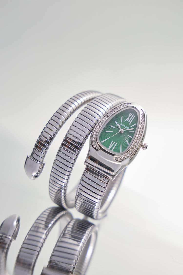 Le Serpent  | Silver Green Serpenti Watch | A Bovbo Edition Watch - (40765612)