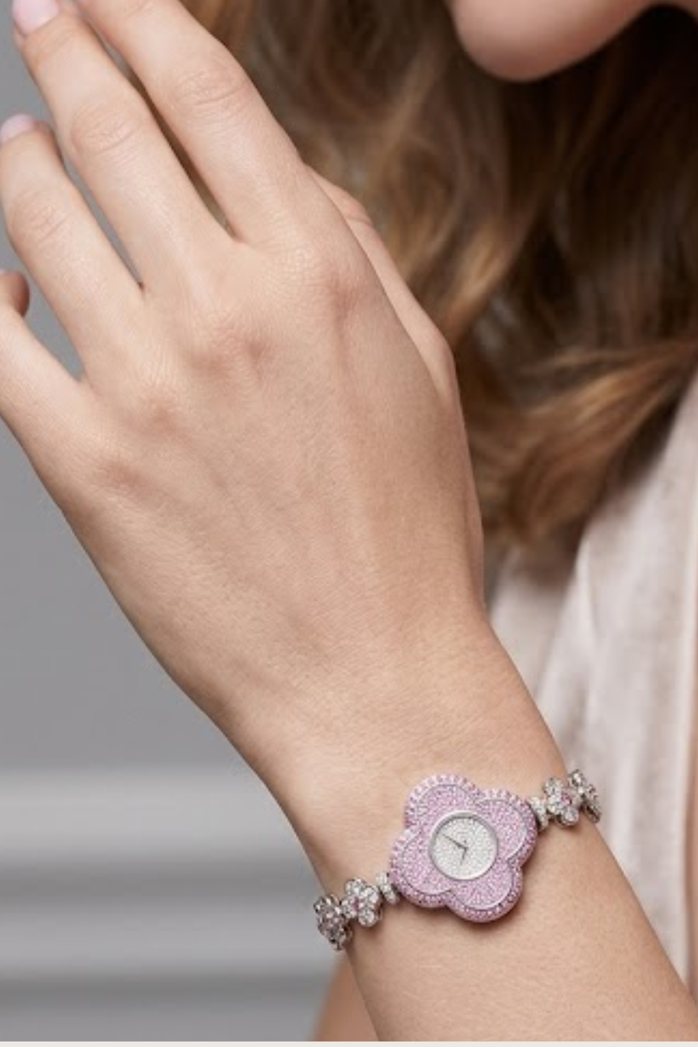Blossom Royale Pink Diamond Floral Luxury Bracelet Watch for Women