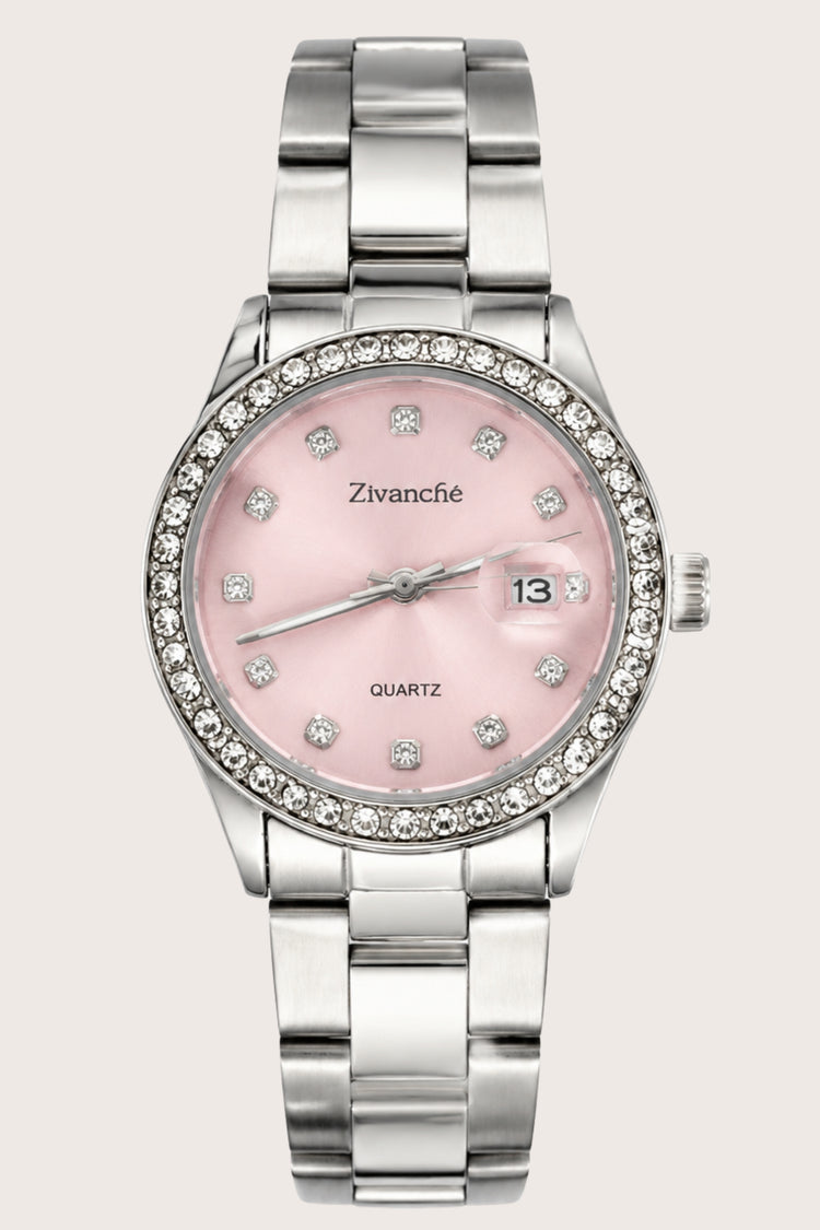 Stellar Grace Silver Pink Diamond Quartz edition Watch (44580767)