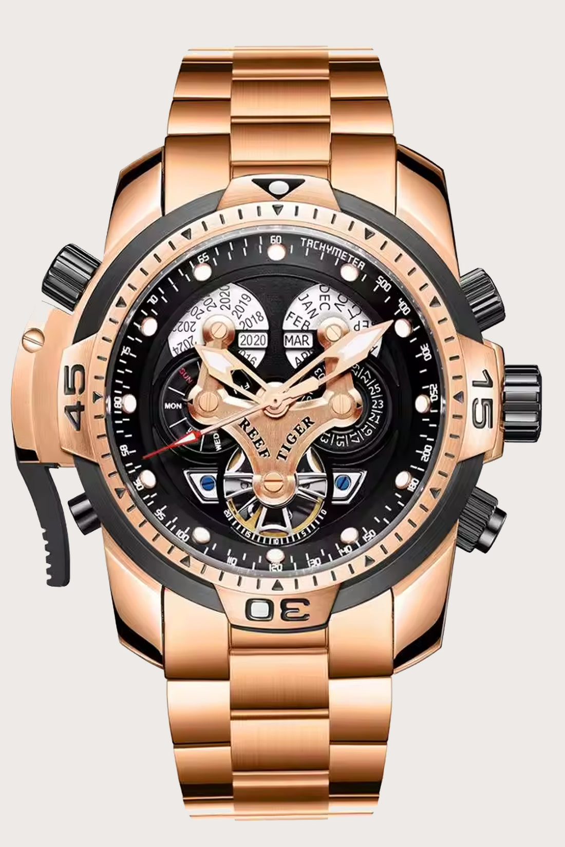 Reef Tiger | Golden Black  Mechanical Watch (44222619)