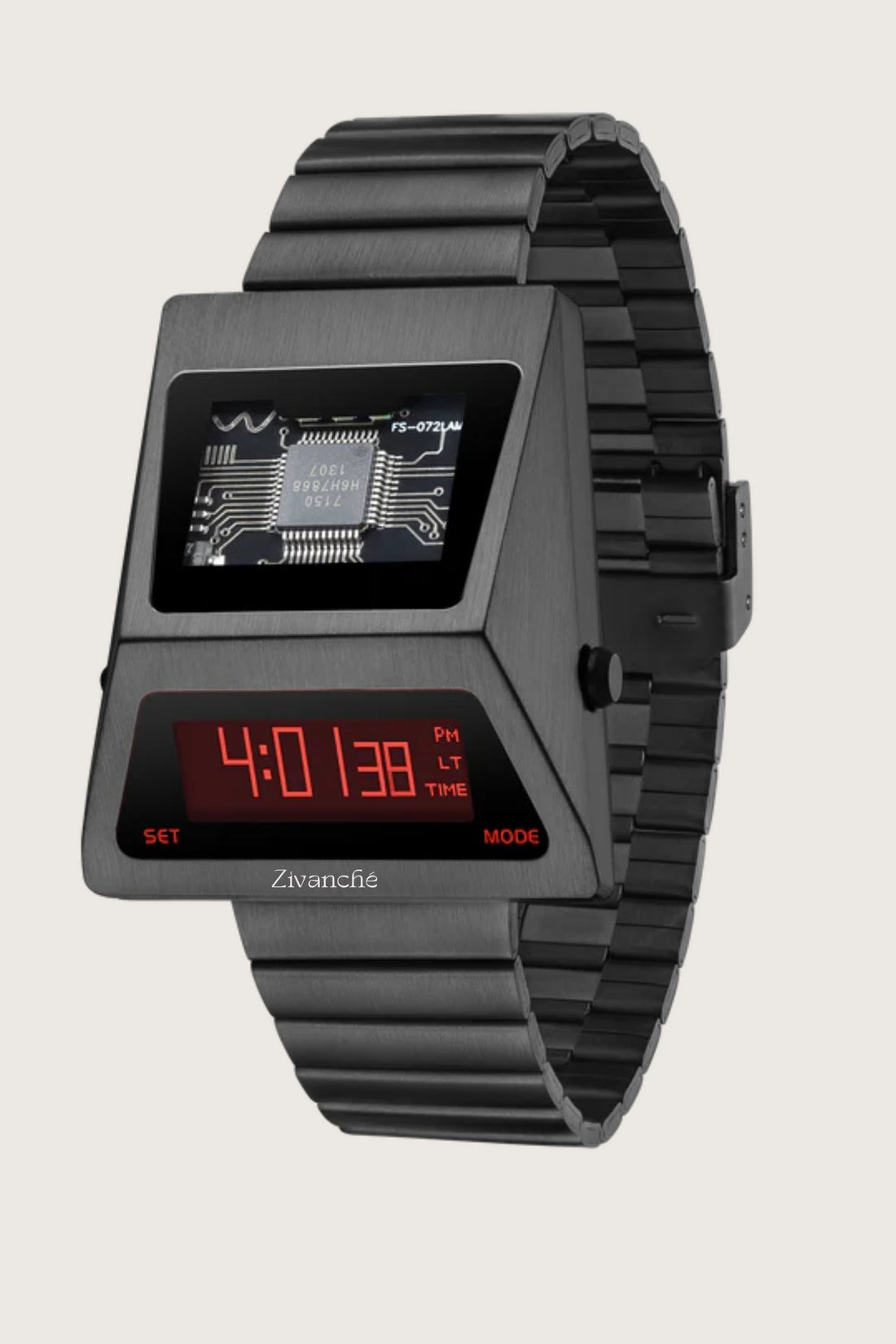 Cyber Watch | Metallic Grey Red Digital Watch (ZIVRECYMTGYDIG0065)