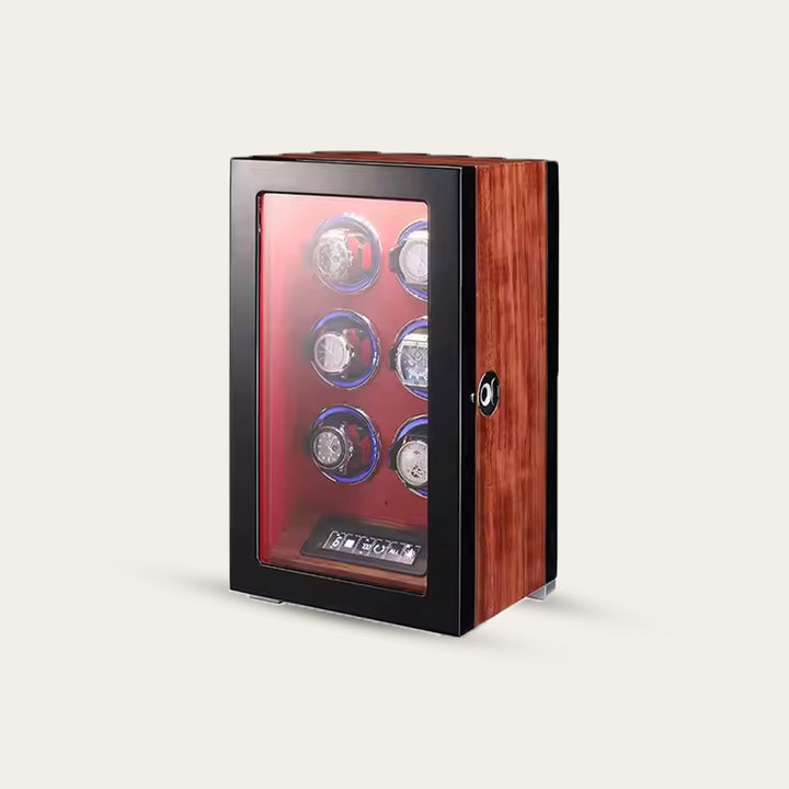 ZIVANCHE Luxury Wooden Watch Winder With LCD Touch Screen - 6 Epitopes