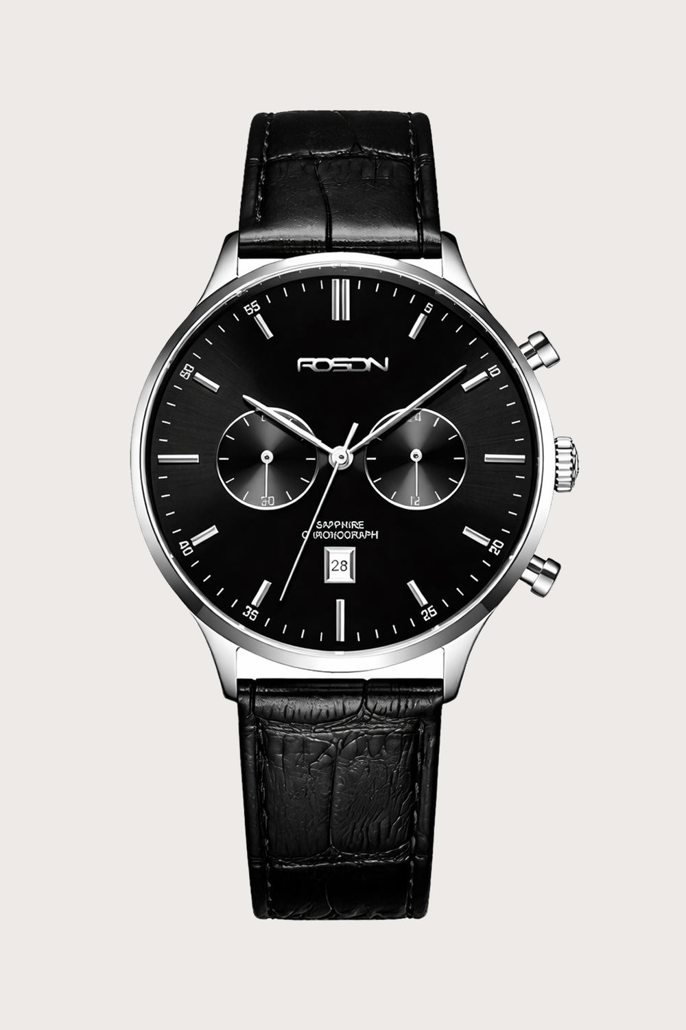 Shadow Luxe | Rosdn Black Silver Mechanical Watch