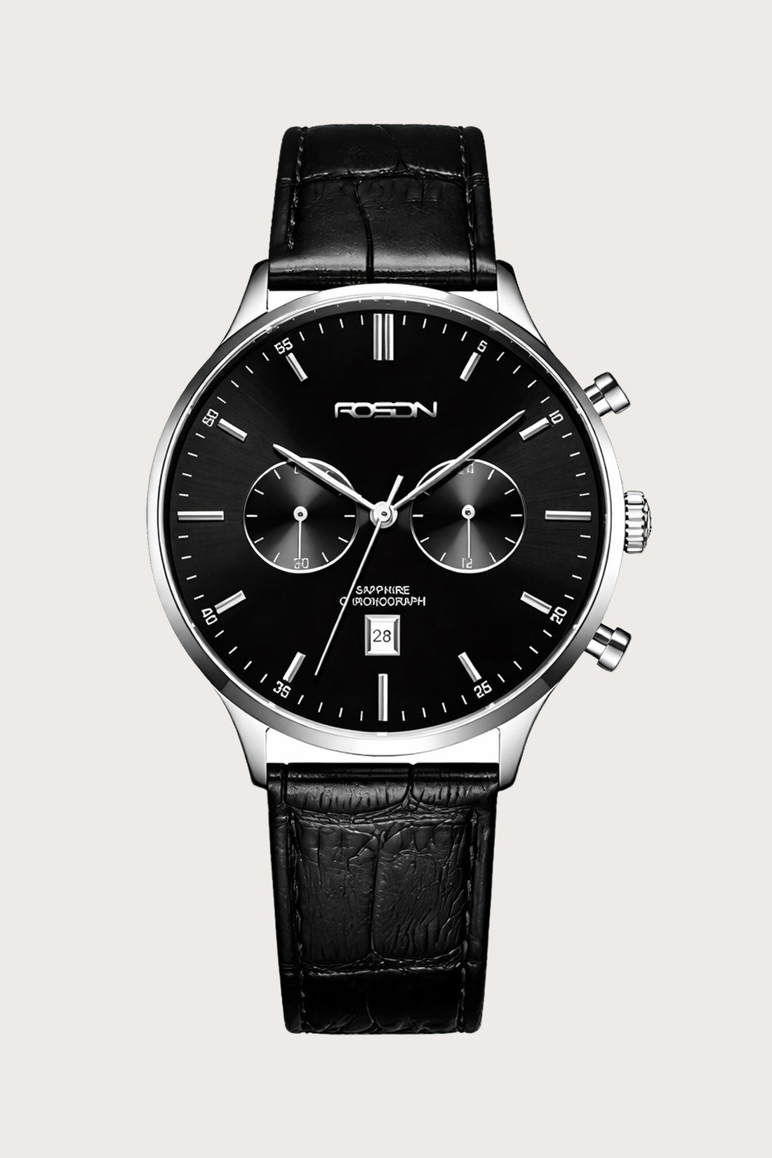 Shadow Luxe | Rosdn Black Silver Mechanical Watch