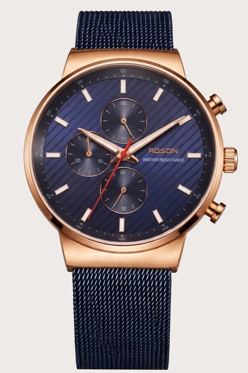 Cobalt Royal | ROSDN Diagonal-Stripe Blue Dial Watch