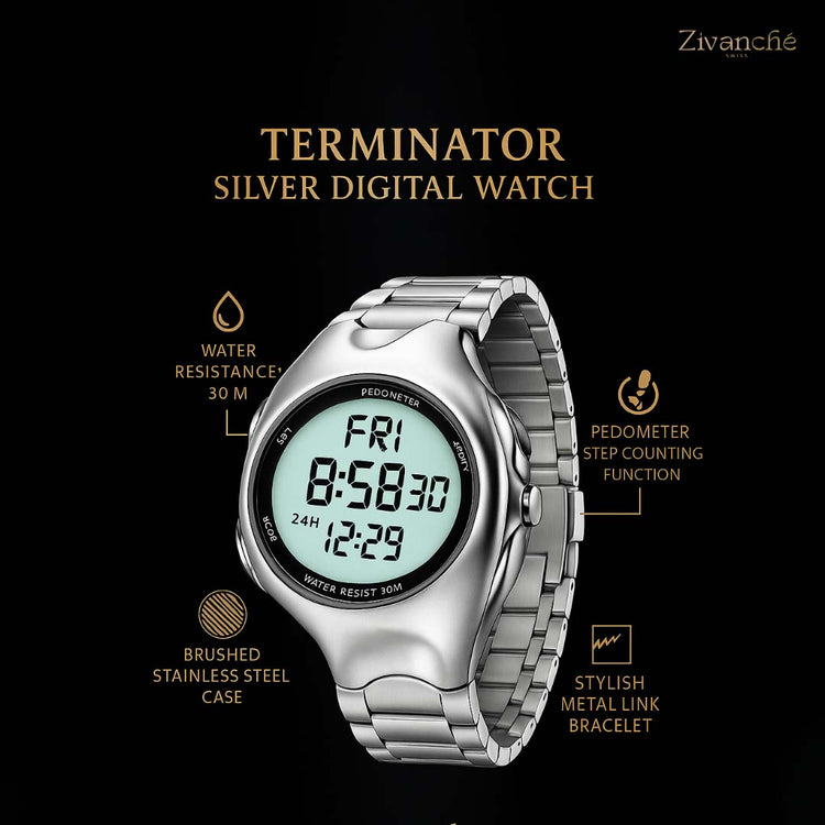 Terminator | Silver Digital Watch