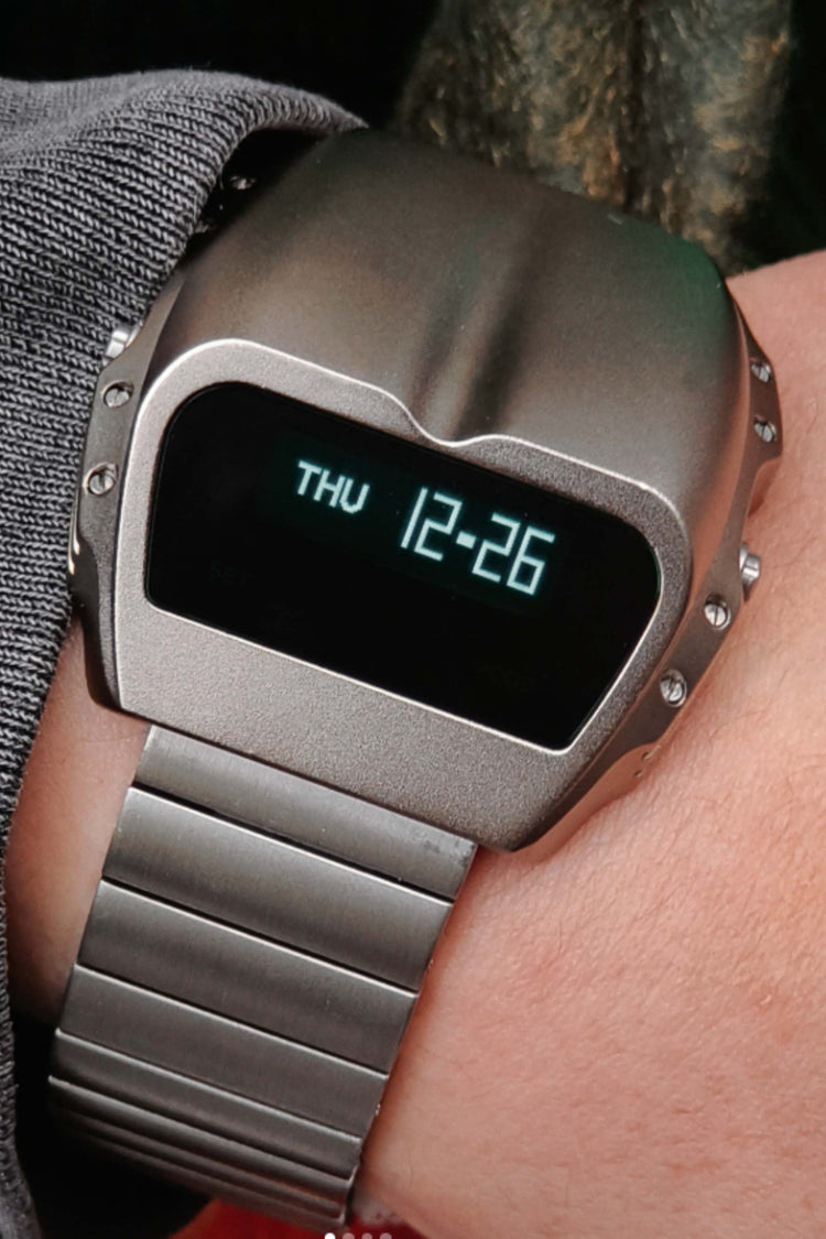 Luxe Rock | Silver Green Digital Watch