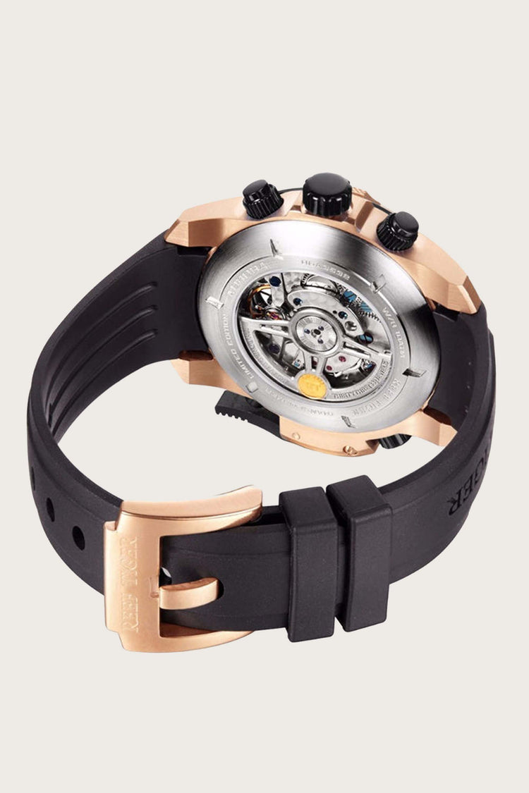 Reef Tiger | Black Rose Gold Automatic Watch