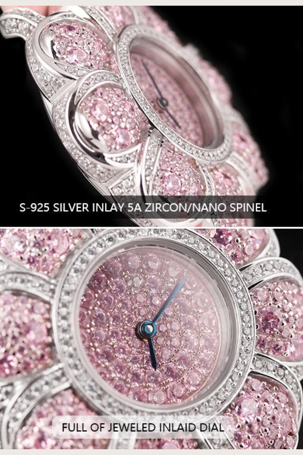 Zivanche Blossom Halo Pink Crystal Luxury Watch