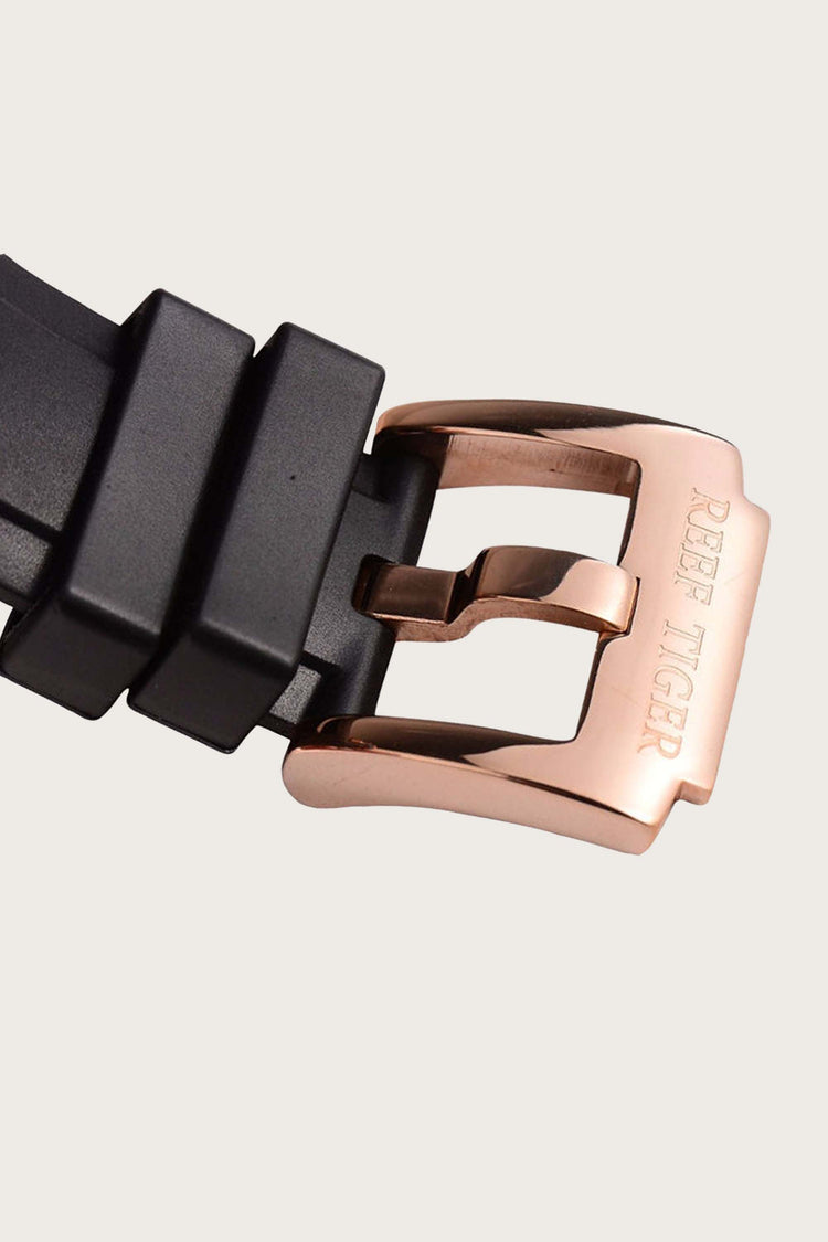 Reef Tiger | Black Rose Gold Automatic Watch