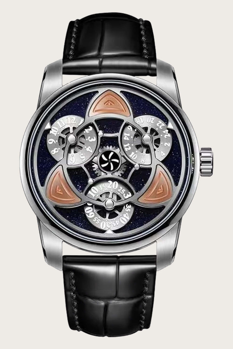 Orbital Chronos | Black Silver Mechanical Watch