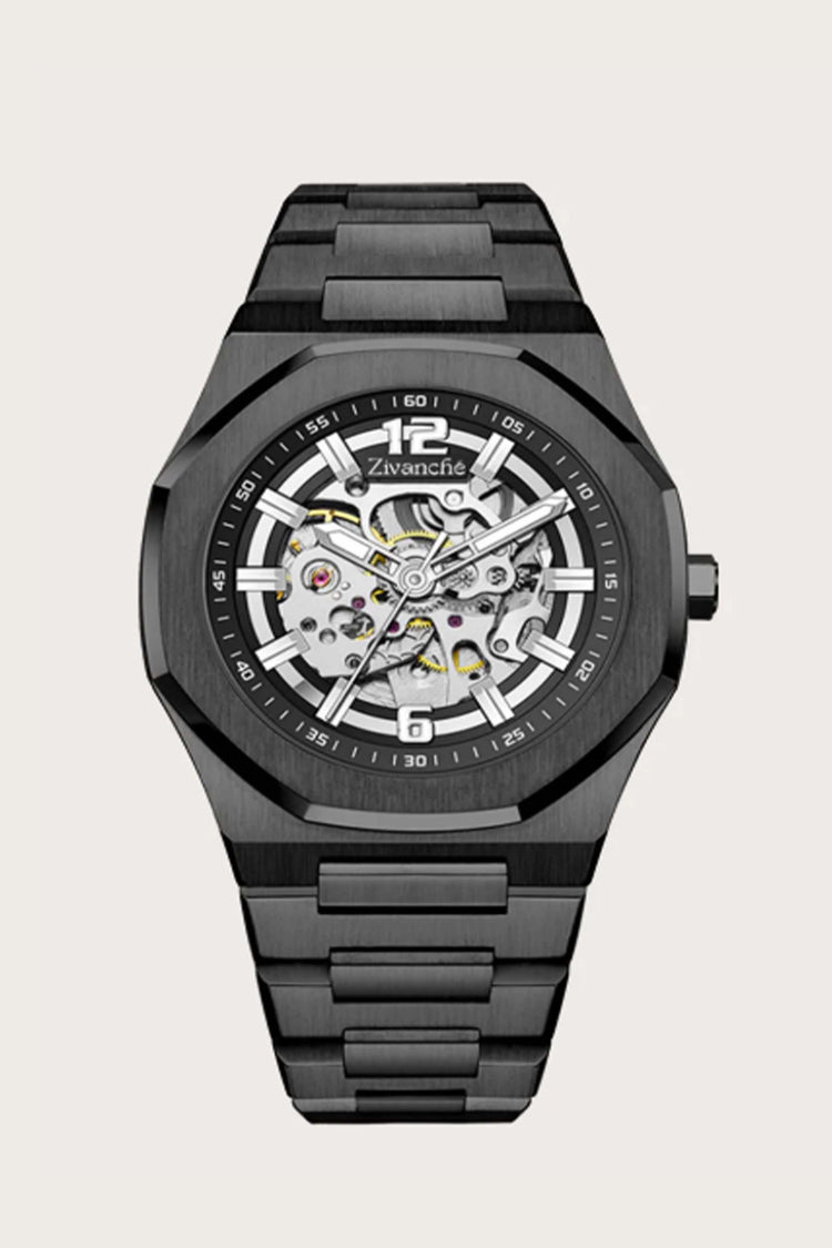 Python | Black Skeleton Dial Automatic Watch - (39936956)