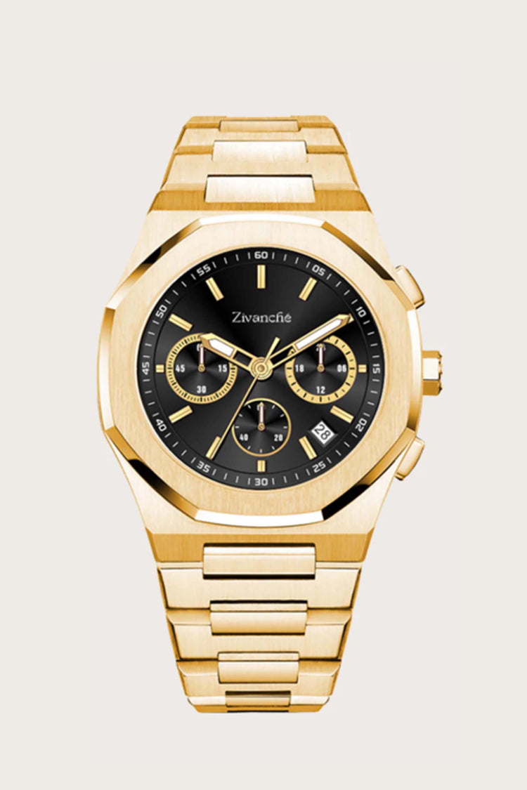 Apolo | Golden Black Chronograph Watch - (39936960)