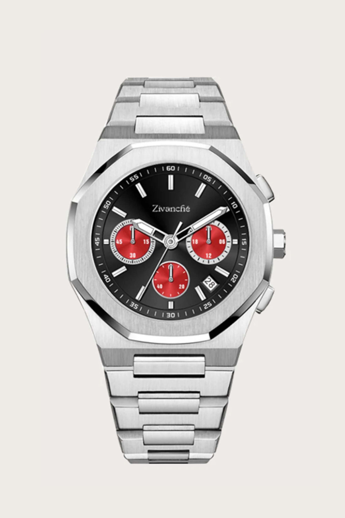 Apolo | Silver Black Chronograph Watch - (39907741)