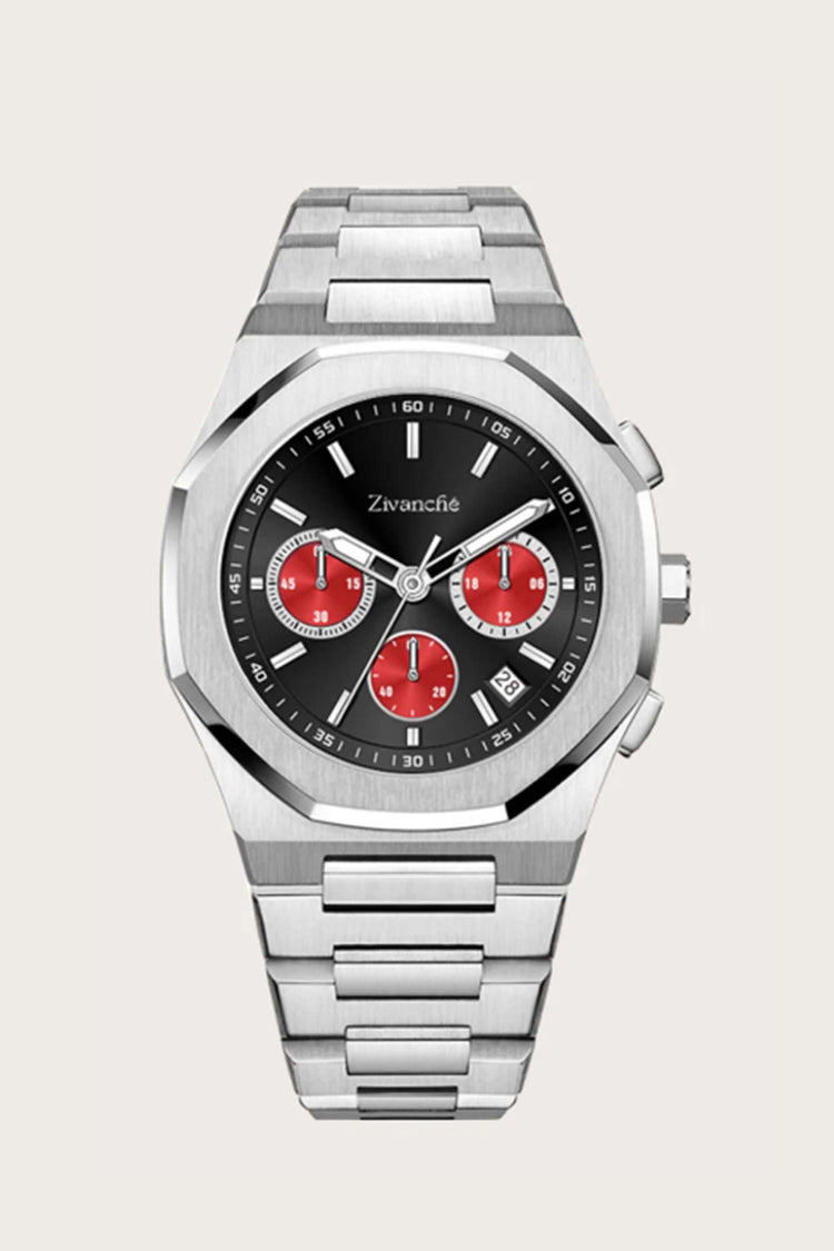 Apolo | Silver Black Chronograph Watch - (39907741)