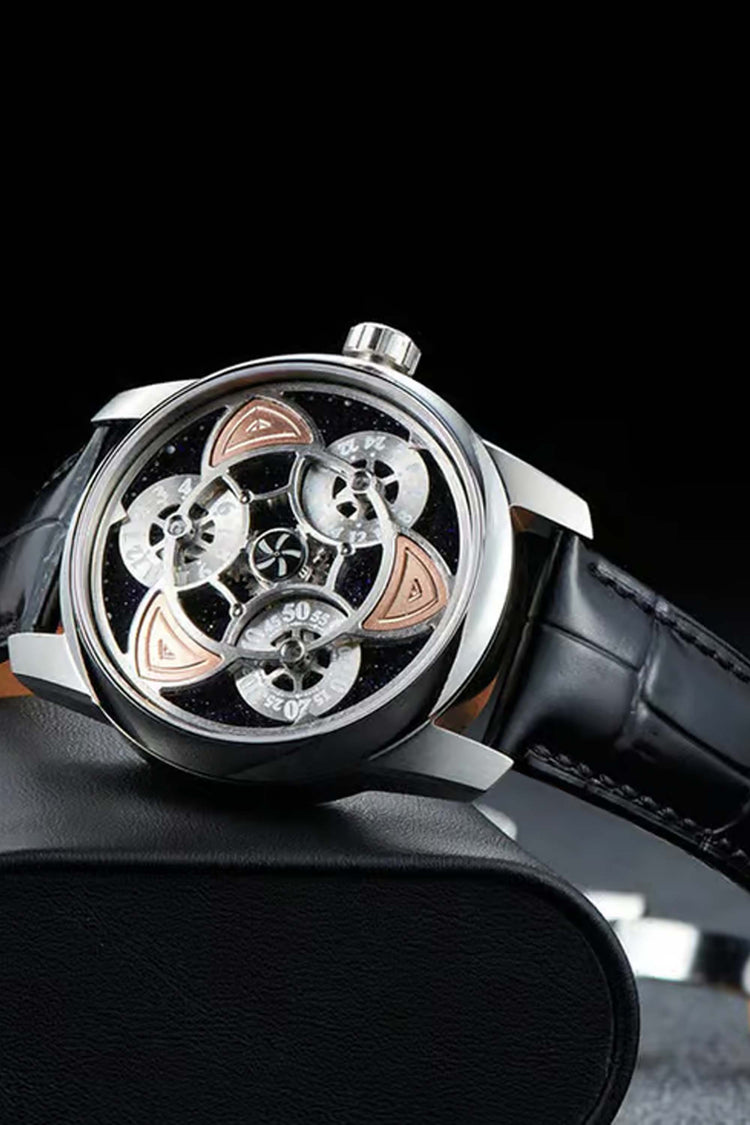 Orbital Chronos | Black Silver Mechanical Watch