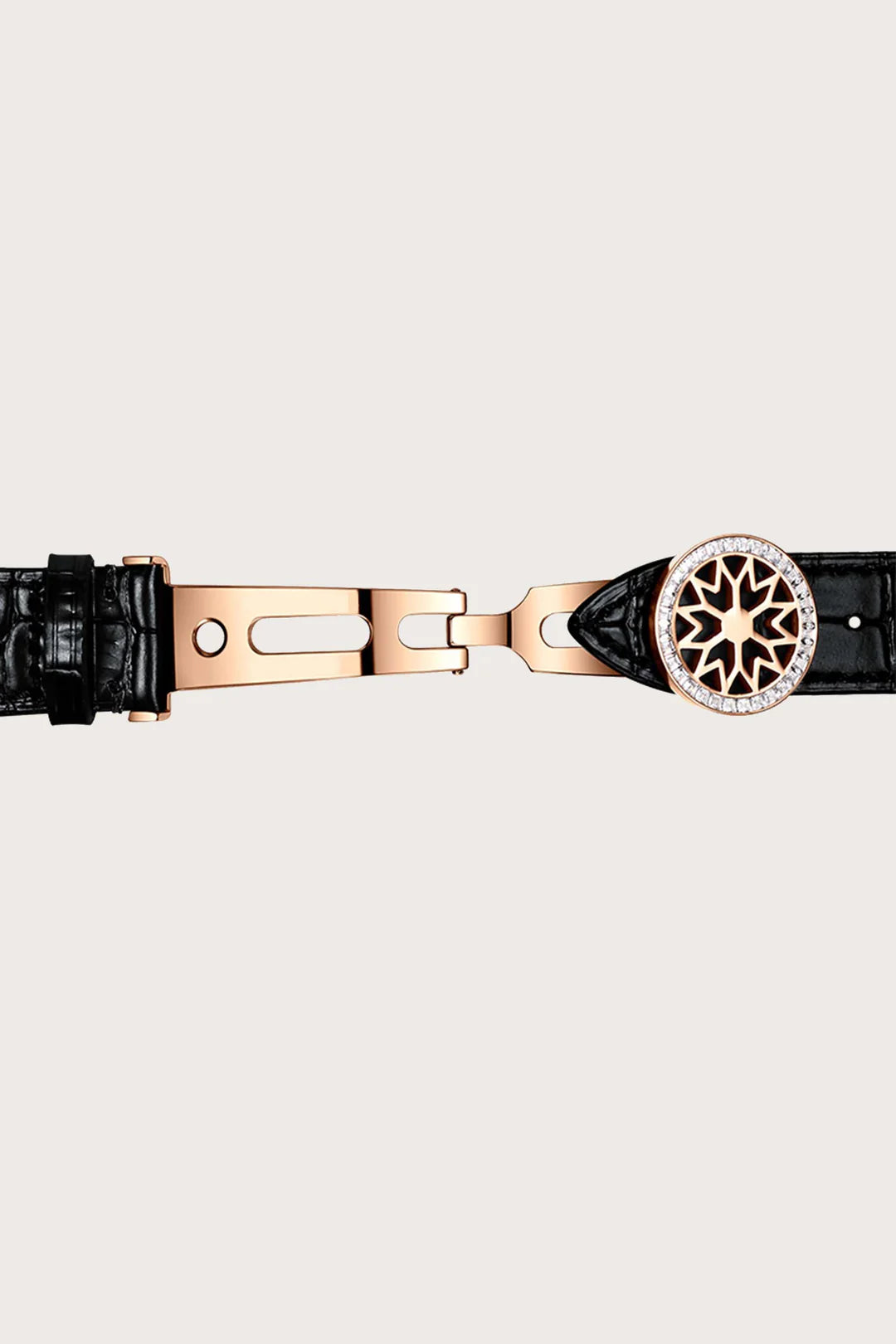 Zivanche | Black Strap with Rosegold Folding Clasp