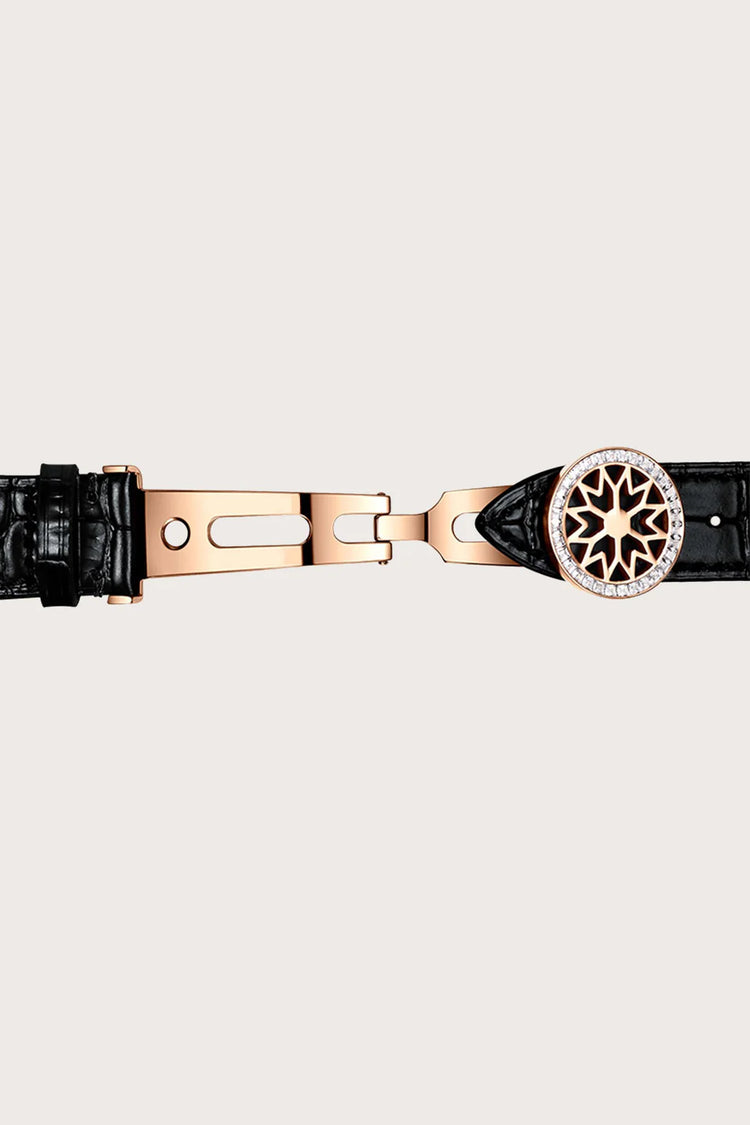 Zivanche | Black Strap with Rosegold Folding Clasp
