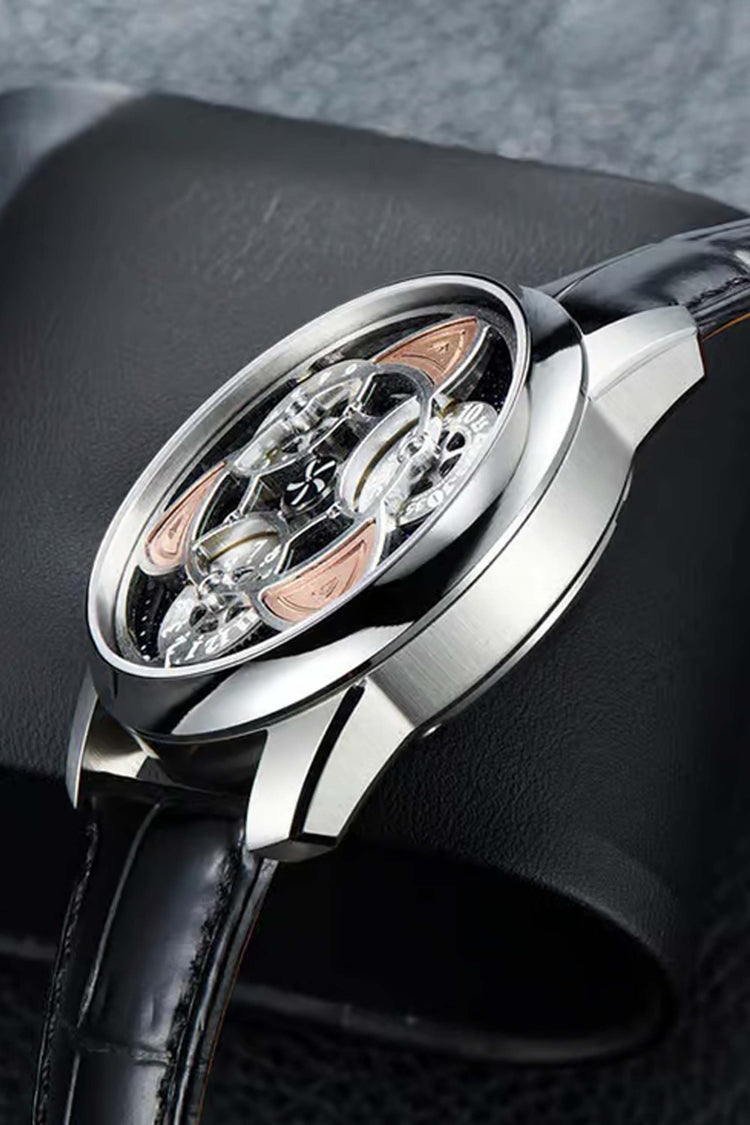 Orbital Chronos | Black Silver Mechanical Watch