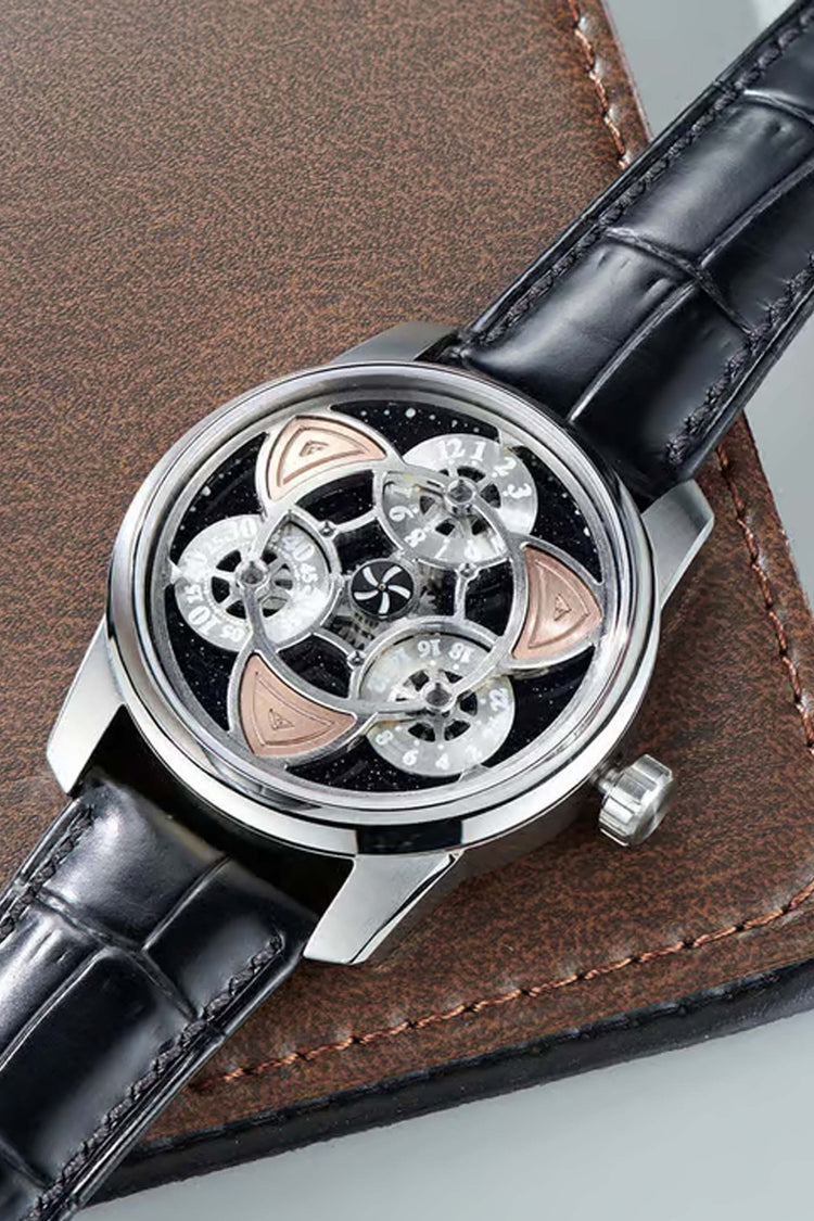 Orbital Chronos | Black Silver Mechanical Watch