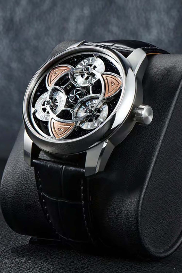 Orbital Chronos | Black Silver Mechanical Watch