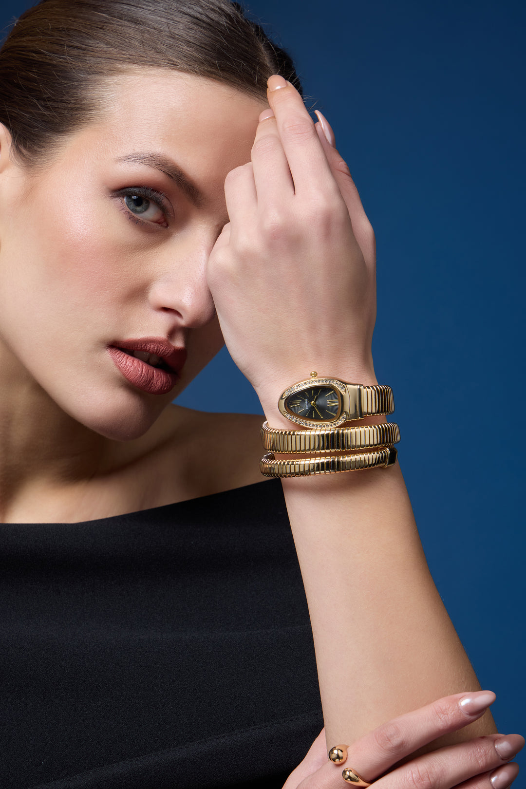 Golden Black Serpenti Watch