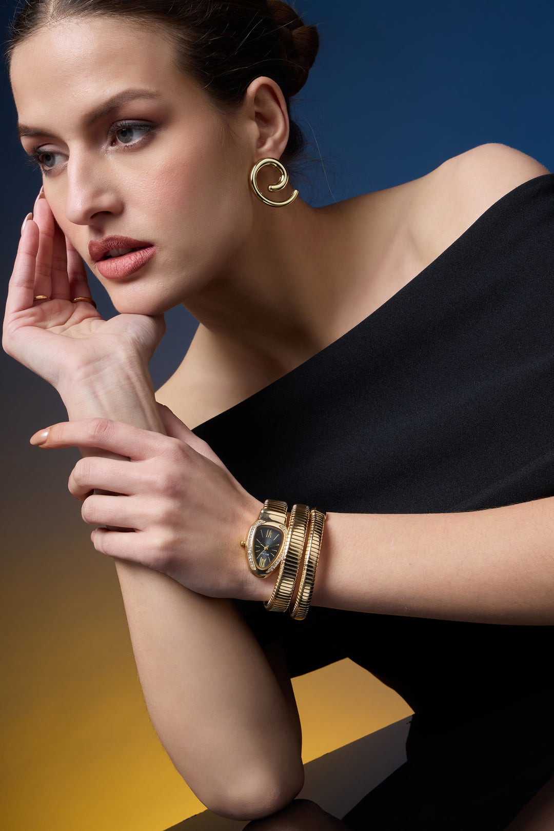 Golden Black Serpenti Watch