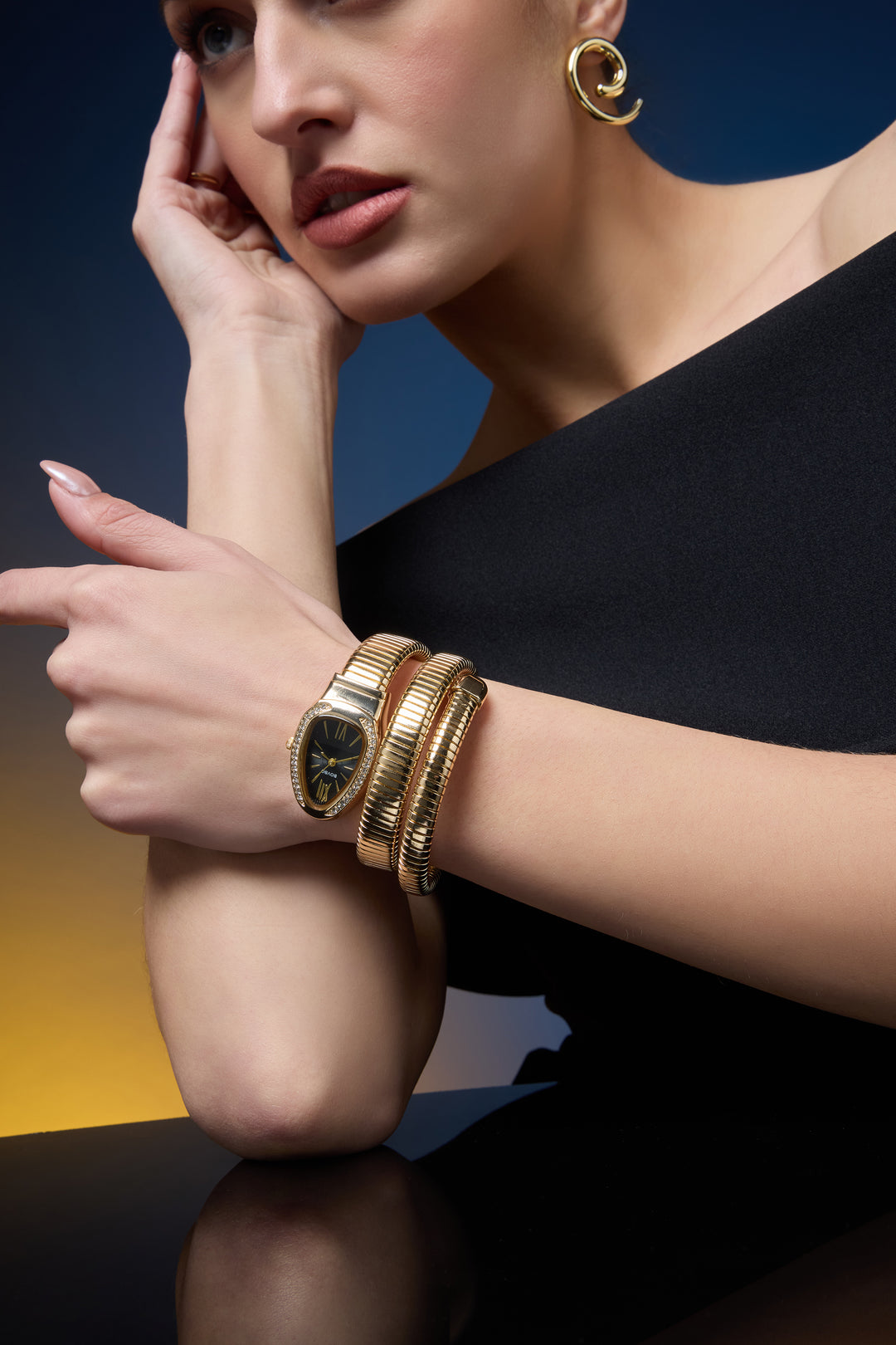 Golden Black Serpenti Watch