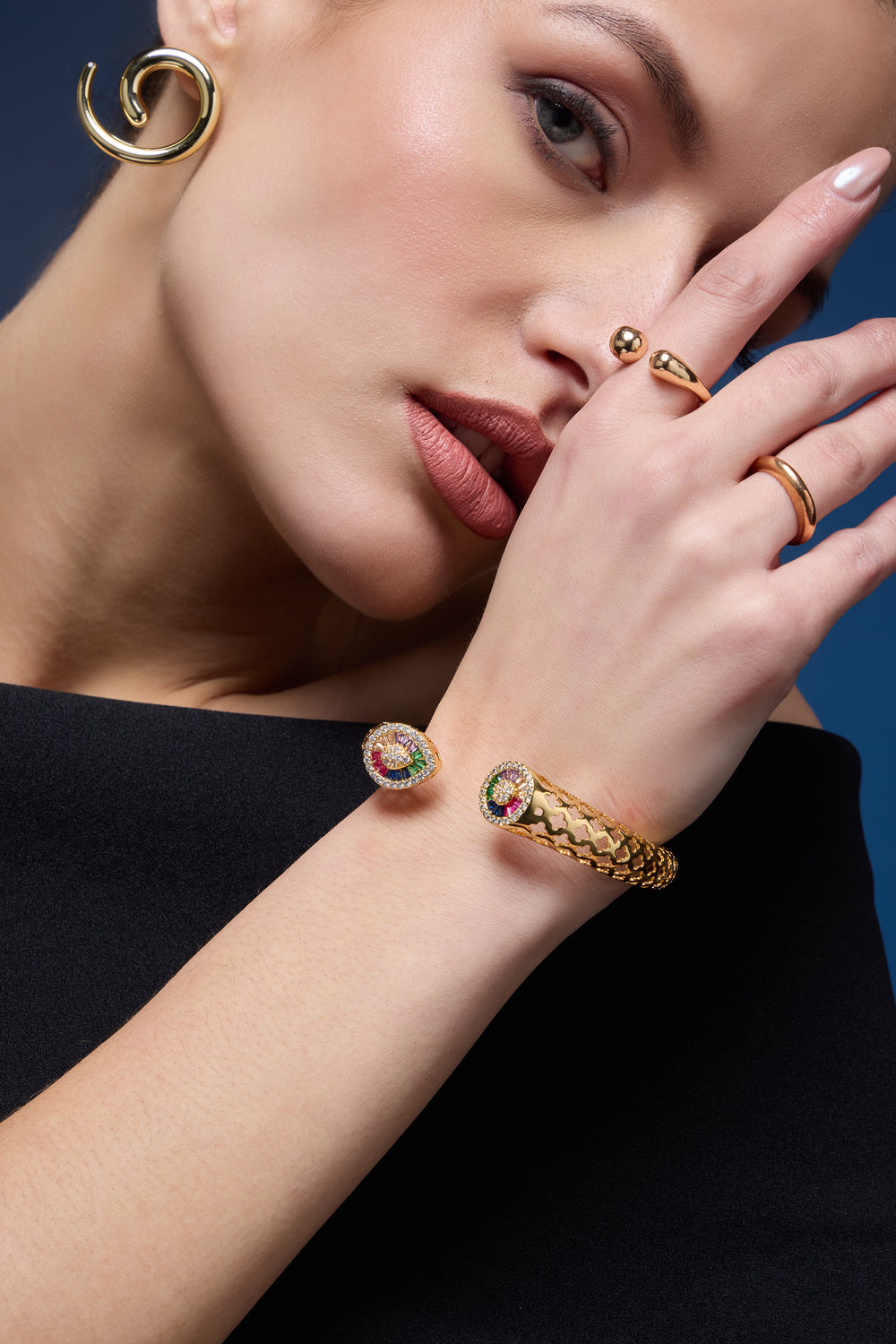 Gilded Spectrum | Diamond Braided Bracelet