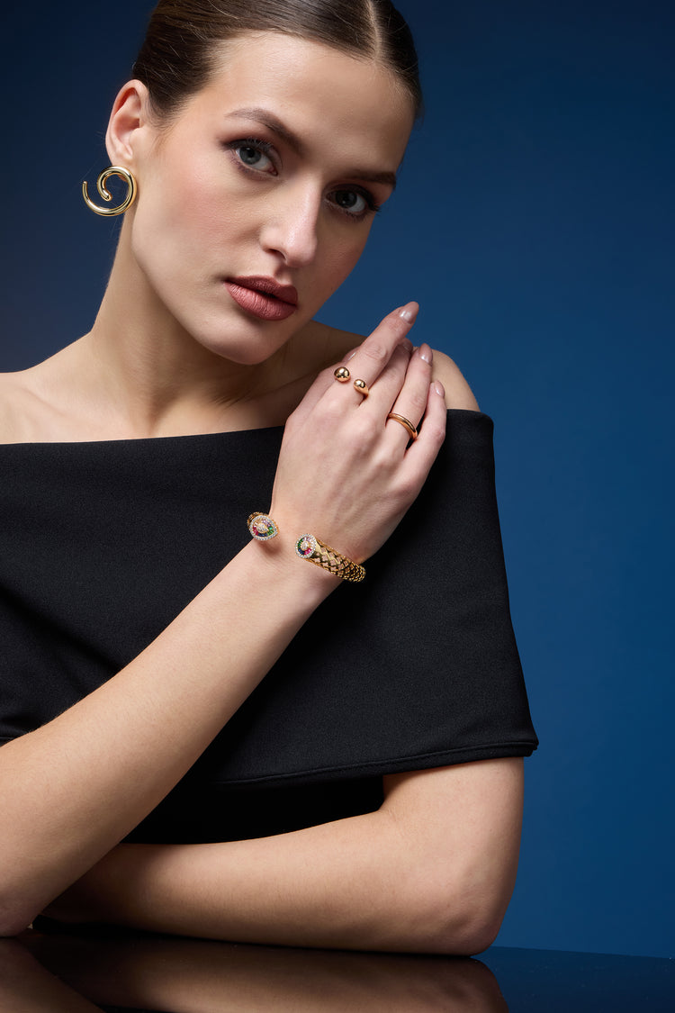 Gilded Spectrum | Diamond Braided Bracelet