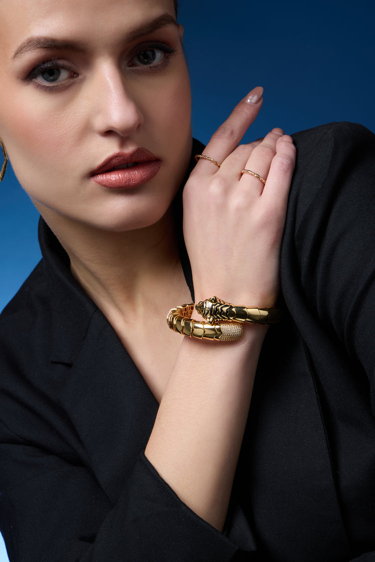 Gilded Tiger | Golden Black Bracelet