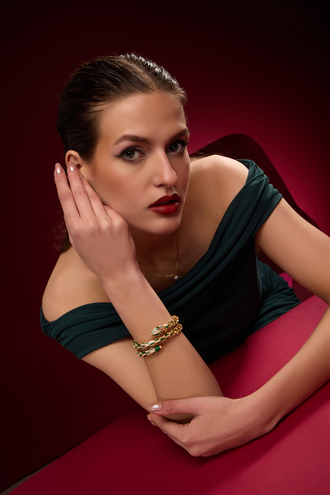 Golden Green Serpenti Bracelet