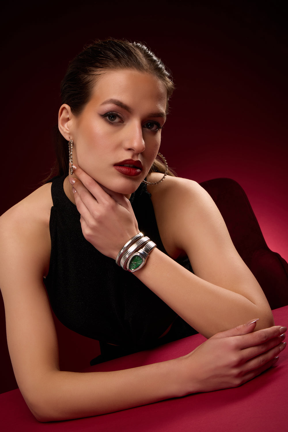 Le Serpent  | Silver Green Serpenti Watch | A Bovbo Edition Watch - (40765612)