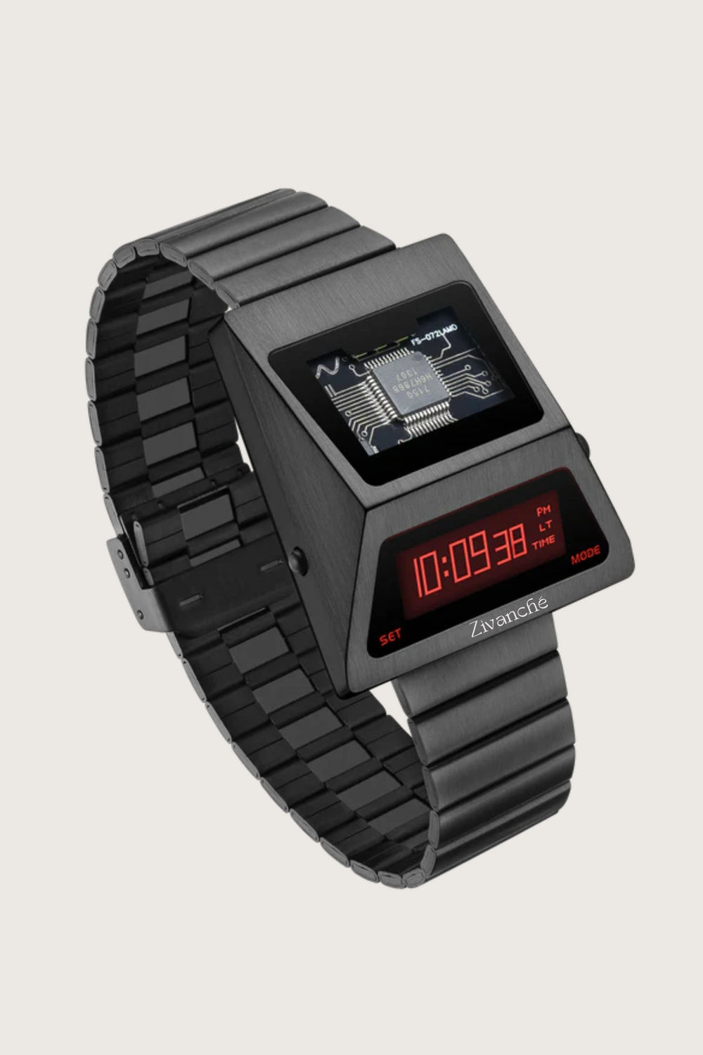 Cyber Watch | Metallic Grey Red Digital Watch (ZIVRECYMTGYDIG0065)